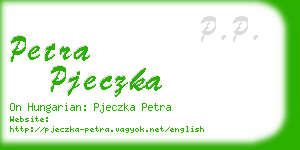 petra pjeczka business card